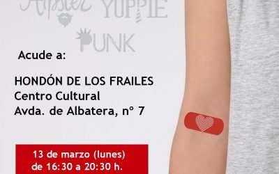 DONACIÓN DE SANGRE: LUNES 13 DE MARZO – CENTRO CULTURAL – DE 16:30 A 20:30 H.