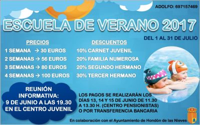 ESCUELA DE VERANO HONDÓN DE LAS NIEVES 2017
