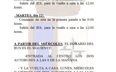 HORARIO DEL BUS DEL I.E.S. VILLA DE ASPE