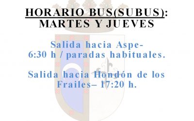 HORARIO AUTOBUS LÍNEA SUBÚS
