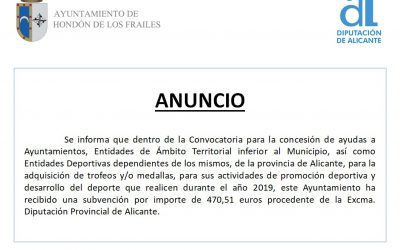 Concesión subvención adquisición trofeos y/o medallas