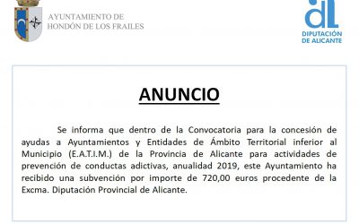 Subvención Actividades de Prevención de Conductas Adictivas