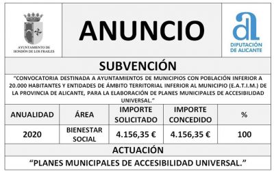 SUBVENCIÓN ELABORACIÓN DE PLANES MUNICIPALES DE ACCESIBILIDAD UNIVERSAL