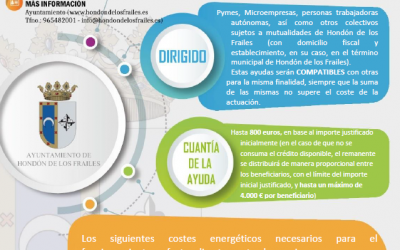 “PLAN MUNICIPAL DE AYUDAS PARA MINIMIZAR EL IMPACTO ECONÓMICO PROVOCADO POR LA CRISIS ENERGÉTICA A PYMES, MICROPYMES, AUTÓNOMOS Y PROFESIONALES DE HONDÓN DE LOS FRAILES 2022”