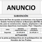 “Convocatoria del Plan de ayudas económicas a los Ayuntamientos y Entidades de Ámbito Territorial Inferior al Municipio (EATIM) de la provincia de Alicante, para la construcción, mejora, ampliación o reforma de instalaciones deportivas municipales: Plan + Deporte 2022”