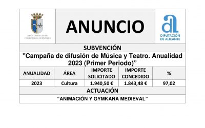 «Campaña de difusión de Música y Teatro. Anualidad 2023 (Primer Periodo)”