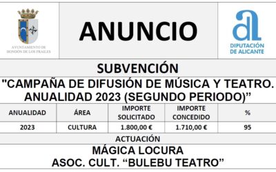 “CAMPAÑA DE DIFUSIÓN DE MÚSICA Y TEATRO. ANUALIDAD 2023 (SEGUNDO PERIODO)”