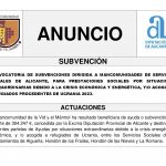 CONVOCATORIA DE SUBVENCIONES DIRIGIDA A MANCOMUNIDADES DE SERVICIOS SOCIALES DE ALICANTE, PARA PRESTACIONES SOCIALES POR SITUACIONES EXTRAORDINARIAS DEBIDO A LA CRISIS ECONÓMICA Y ENERGÉTICA, Y/O ACOGIDA A REFUGIADOS PROCEDENTES DE UCRANIA 2023.