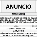 “CONCESIÓN SUBVENCIONES DINERARIAS ELABORACIÓN DOCUMENTOS TÉCNICOS PARA TRAMITACIÓN EXPEDIENTES MUNICIPALES AYUNTAMIENTOS HASTA 5.000 HABITANTES 2023”