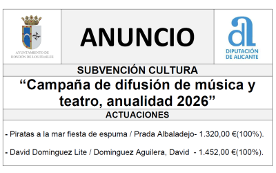 “Campaña de difusión de música y teatro, anualidad 2026”