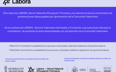 Servicio Valenciano de Empleo y Formación – Contratación de personas jóvenes desempleadas por ayuntamientos de la Comunidad Valenciana