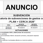 “Convocatoria de subvenciones de gastos corrientes - PLAN + CERCA 2026”
